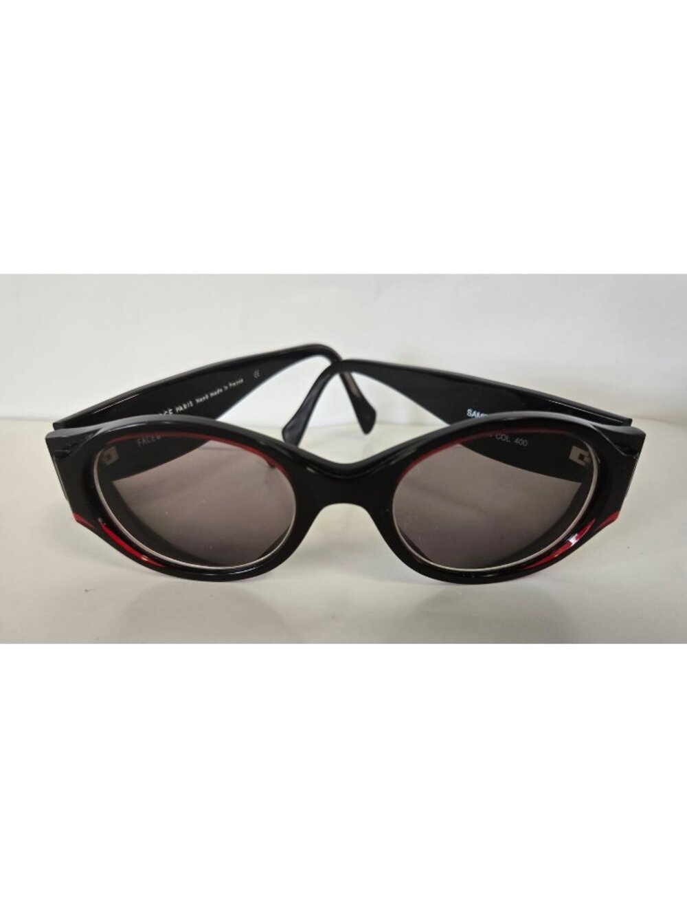 Vintage Handcrafted In France Face a Face Samba Black And Red Rx Sunglasses